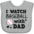 thumbnail image 3 of Inktastic I Watch Baseball with My Dad Boys or Girls Baby Bib, 3 of 4