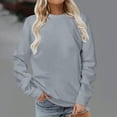 thumbnail image 2 of Godom Solid Sweatshirt Pullover for Women, Long Sleeves Color Tunic Tops Crewneck Hoodless Tunic Tops Casual Sweatshirt, 2 of 4