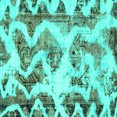 thumbnail image 1 of Ahgly Company Machine Washable Indoor Square Abstract Turquoise Blue Modern Area Rugs, 4' Square, 1 of 4