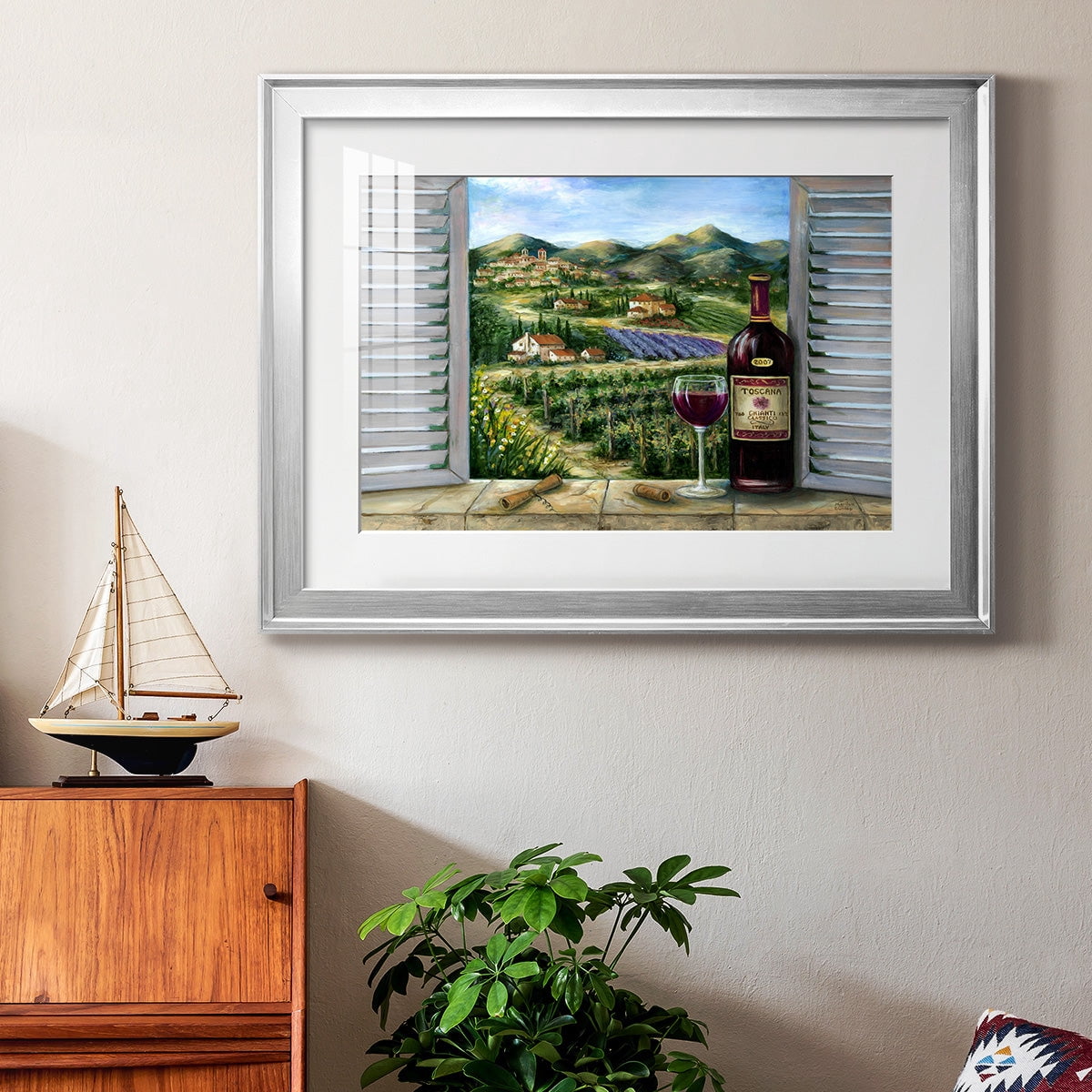 Tuscan Red and Vineyard Premium Framed Print - Ready to Hang