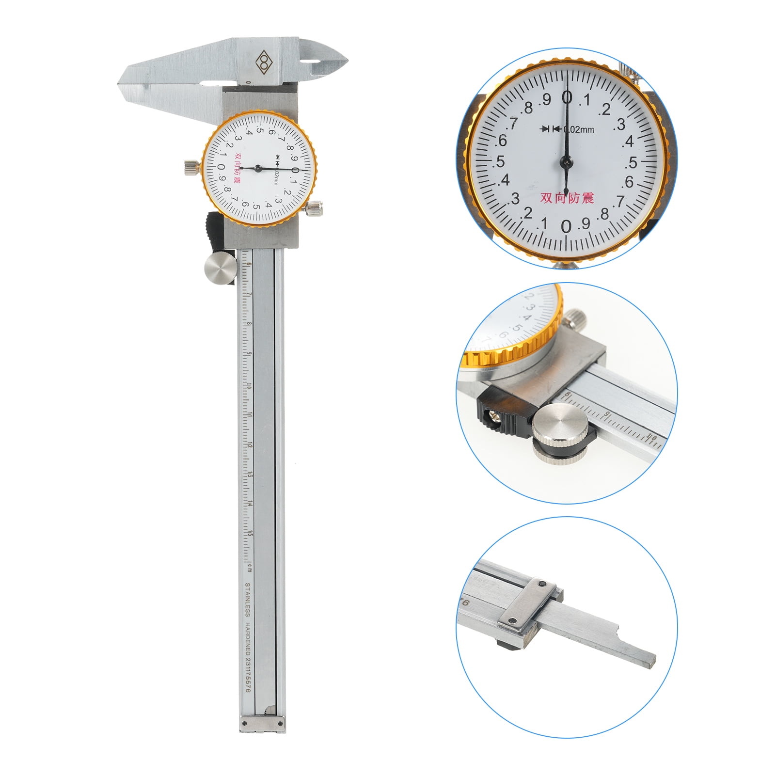 Vernier caliper,Steel Vernier Precision Stainless Caliper Dial Calipers Vernier Caliper 0.02mm Tool Calipers Precision 0-150mm 0.02mm Precision Dial Tool Steel Dial Vernier 0.02mm Dial Caliper