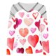 thumbnail image 4 of Blusa de mujer con cuello en V y estampado de amor, manga larga, sin tirantes, con hombros descubiertos Pompotops gfhjh22518, 4 of 5