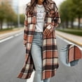 thumbnail image 4 of LIaqionyy Women's Plaid Long Jacket Shacket Zip up Casual Collared Jackets Trendy Fall Coats with Pocket, 4 of 8