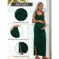 thumbnail image 2 of Split Maternity Dress Sleeveless Long Pregnancy Dress Ruched Maternity Clothes for Women, 2 of 4