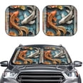 thumbnail image 2 of Balery Colorful Koi Fish Art Parasol para parabrisas de coche de 2 piezas | Parasol plegable para parabrisas delantero de coche para la mayoría de sedanes-Large, 2 of 6