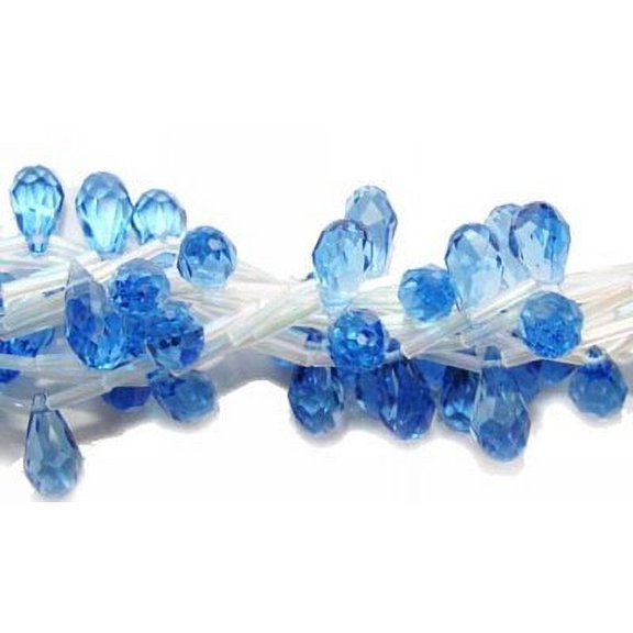 7x14mm 16 Beads Steelblue Chinese Crystal Faceted Briolettes Genuine Gemstone Natural Jewelry Making