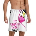 thumbnail image 2 of Tideii It'S Flamazing To Be A Pirate Print Men's Short Pajama Pants, Elastic Pocket Summer Pajama Pants Sleepwear, Lounge Pants-XX-Large, 2 of 6