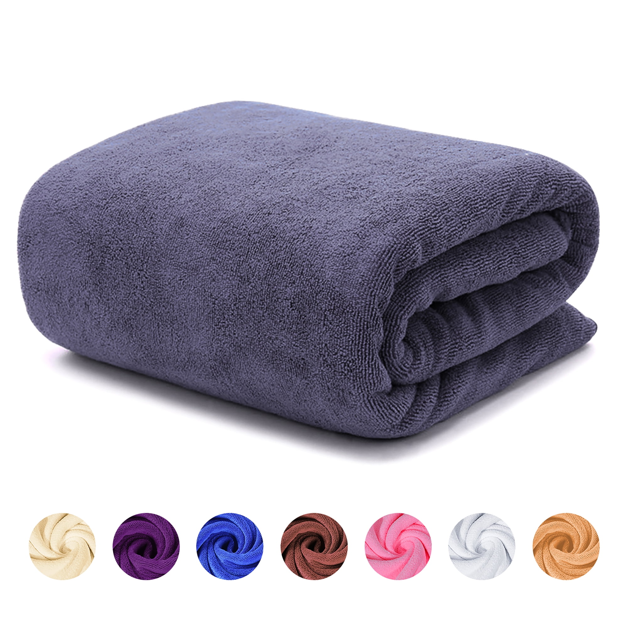 Wefive Microfiber Luxury Bath Towels Sheets Extra Large Purple Bath Sheet  Super Soft Fast Drying Beach Towels Swimming Bathroom Towel (32 Inch X 60