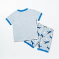 thumbnail image 5 of NOLDARES Toddler Boy Shorts Set - 2 Piece Short Sleeve Hawaiian Shirt & Matching Shorts, Little Boys Summer Outfits(Blue,6-7 Years), 5 of 9