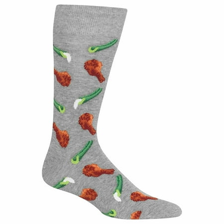 Chicken Wings and Celery Sweatshirt Grey Mens Crew Socks