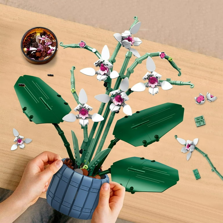 HI-REEKE Flower Building Block Set Orchid Botanical Bonsai Plastic