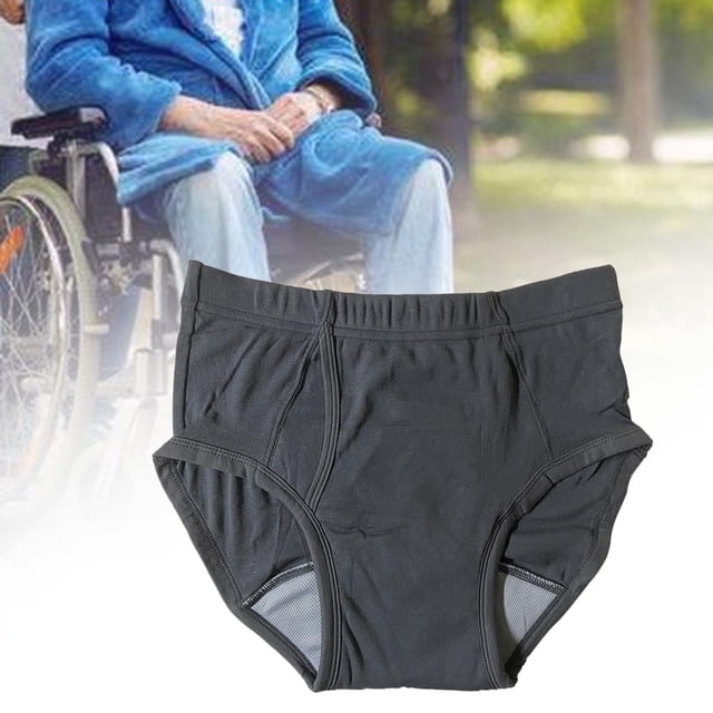 Pañal de incontinencia para hombres mayores, a prueba de fugas nocturnas, cómodo, reutilizable con área absorbente, pañal impermeable para adultos L Gris shamjiam Pantalones de pañales para hombres