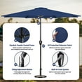 thumbnail image 3 of 10FT Patio Umbrella, Push Button Tilt and Crank Handle, Aluminum Pole and Polyester Shade Canopy, 3 of 7
