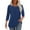 04Dark Blue, variant on EANJE Shirts for Women Casual 3/4 Length Sleeve Tunics Shirt Fall Pleated Blouses Crew Neck Solid Color Print Dressy Casual Flowy Clothing Army Green 2XL