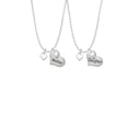 thumbnail image 2 of Delight Jewelry Silvertone Mini Two Sided White Heart Mother & Daughter Heart Necklaces (Set of 2), 19"+2", 2 of 4