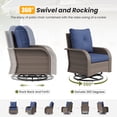 thumbnail image 4 of ELPOSUN Outdoor Patio Swivel Rocking Chair Set of 2, 3 Pieces All-Weather Wicker Patio Furniture Bistro Set with Side Table for Garden, Backyard, porch, Brown&Blue, 4 of 9