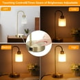 thumbnail image 4 of Neoglint Industrial Touch Table Lamps Set of 2, Bedside Lamp with USB A & C Charging Ports 3-Way Dimmable Side Desk Lamp with Glass Shade (Bulbs Included), 4 of 7
