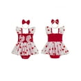 thumbnail image 2 of BemeyourBBs Baby Girl Valentines Day Outfits Newborn Heart Romper Dress Sleeveless Smocked Dress and Headband Cute 2 Piece Spring Summer Clothes Set, 2 of 9