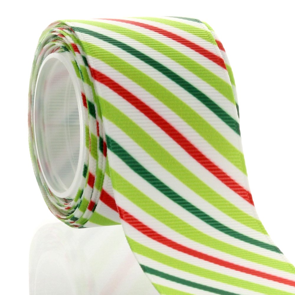 1.5" Christmas Stripe Grosgrain Ribbon 5yd