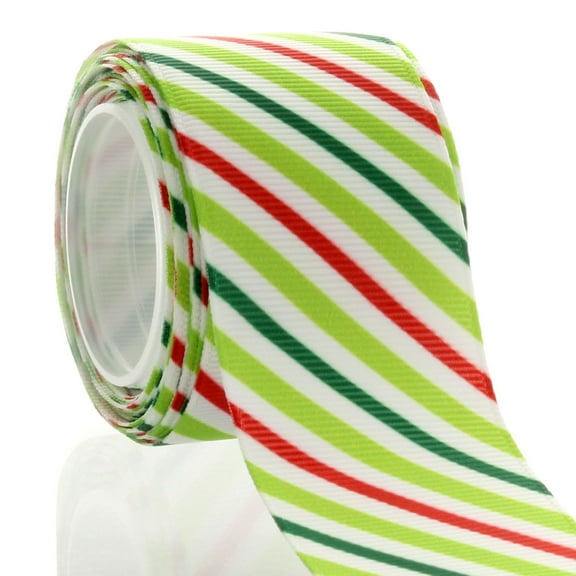 1.5" Christmas Stripe Grosgrain Ribbon 5yd