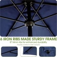 thumbnail image 6 of Homefun 9ft Outdoor Patio Umbrella Push Button Tilt Crank Market Umbrella 6 Ribs Heavy Duty for Deck Backyard Pool(No base), 6 of 7