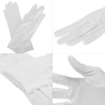 thumbnail image 4 of senkary 3 pairs white nylon cotton gloves band costume formal dress parade inspection gloves for women men, 4 of 7