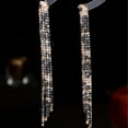 thumbnail image 3 of Rhinestone Tassel Earrings for Women Sparkly Long Tassel Earrings Prom Earrings Bling Crystal Chandelier Earrings Wedding Party Prom Dress Outfit Jewerly Gifts, 3 of 14
