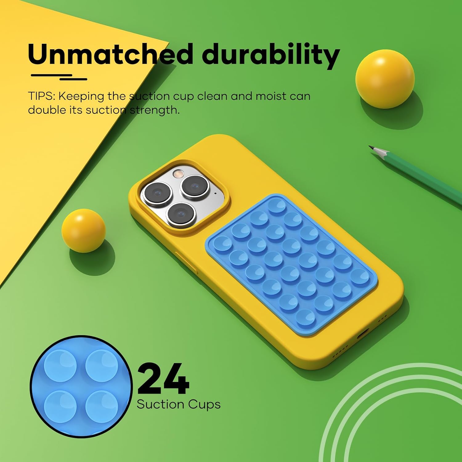 MKEUDQ-Silicone Phone Sticky Grip, Suction Phone Case Mount for iPhone and Android, Hands-Free Sticky Cell Phone Grip, Mobile Fidget Mirror Holder for Selfies and Videos