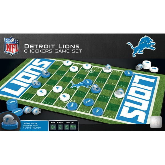 MasterPieces Officially licensed NFL Detroit Lions Checkers Board Game for Families and Kids ages 6 and Up