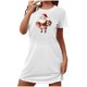 thumbnail image 2 of Camisón corto navideño para mujer, talla grande, cuello redondo, manga corta, estampado en el pecho, vestido de noche para mujer, 2 of 3