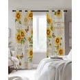 thumbnail image 4 of Yellow Sunflowers Kitchen Curtains Country Botanical Flowers Butterfly Cafe Short Curtains for Bathroom Blackout Window Curtain Small Window Treatment Drapes for Bedroom Living Room 27.5"x39"x2, 4 of 9