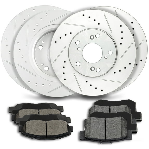 CCIYU Brakes Kits with Brakes Pads and Rotors Front Rear for 2006-2007 for Honda Accord