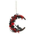 thumbnail image 1 of Couronne de Chat d'Halloween Gothique Porte d'Halloween avec Roses Couronne d'Halloween pour Porte d'Entrée Gothique Arrangement Floral Élégant Bienvenue des Fêtes, 1 of 7