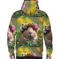 thumbnail image 7 of Sikiie Flower Crown Guinea Pig Men's Hoodie, Essentials Hoodie, Sweatshirt, Pullover Hooded Sweatshirt for Men-3X-Large, 7 of 7