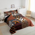 thumbnail image 4 of Erosebridal Rustic Cow Bedding Queen Comforter Set, Patchwork Animal Down Comforter, Wooden Plank Decor, Reversible 3 Pieces, 4 of 8