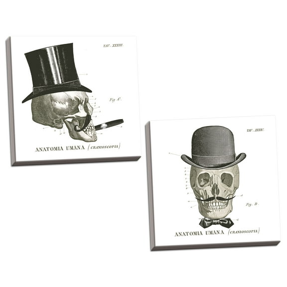 Gango Home Decor Contemporary Dandy Bones III & IV by Sue Schlabach (Ready to Hang); Two 16x16in Hand-Stretched Canvases
