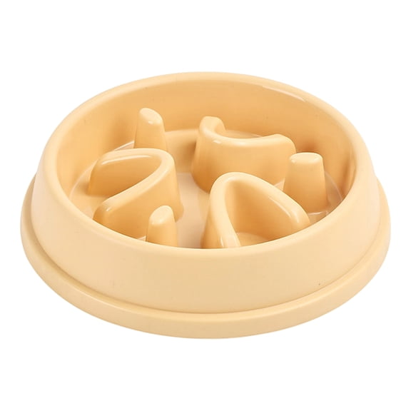 Slow Feeder Dog Bowl, Non-Slip Anti-Choking Pet Food Dish for Healthy Eating and Preventing Bloat and Gulping, Yellow