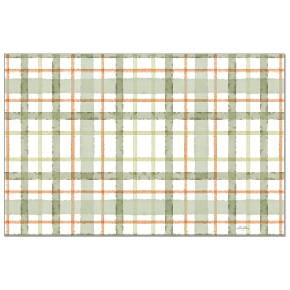 CounterArt "Farmhouse Fall Plaid" 24-Sheet Premium Paper Placemats