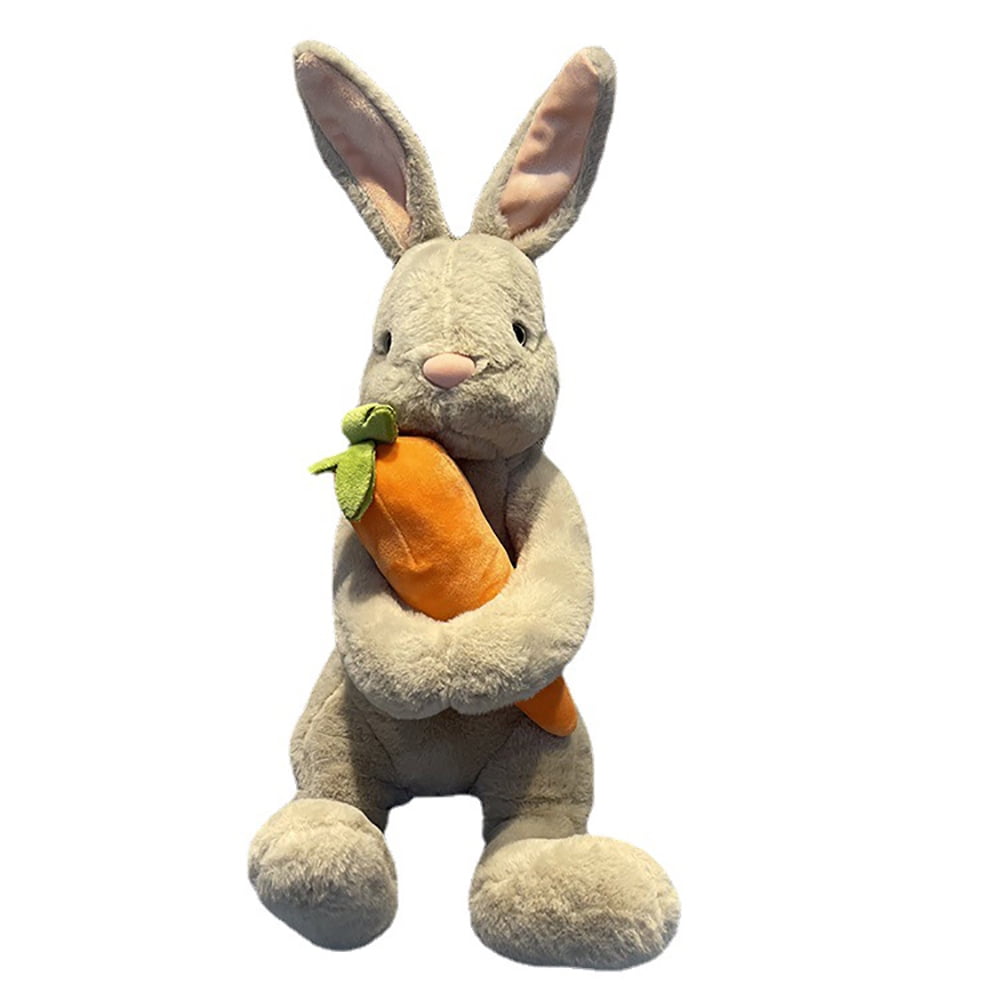 Rabbit Hold Carrot Doll Stuffed Plush Bunny Plush Toy Kids Sleeping Pet Buddy Cute Squishy Ragdoll Easter Decorations Bunny