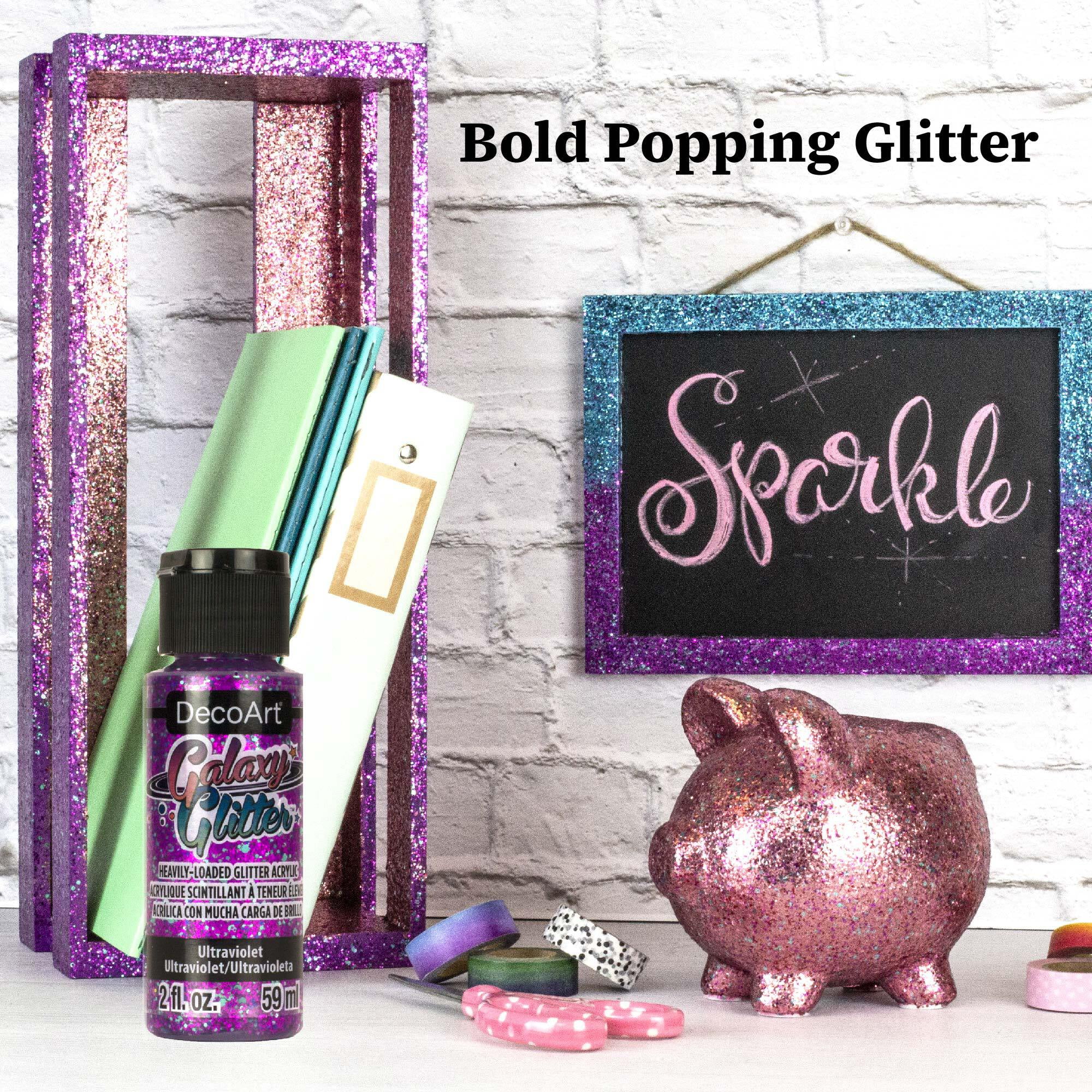 DecoArt Galaxy Glitter Bright Colors, 9 High-Sparkle Shades, 2 fl oz Bottles