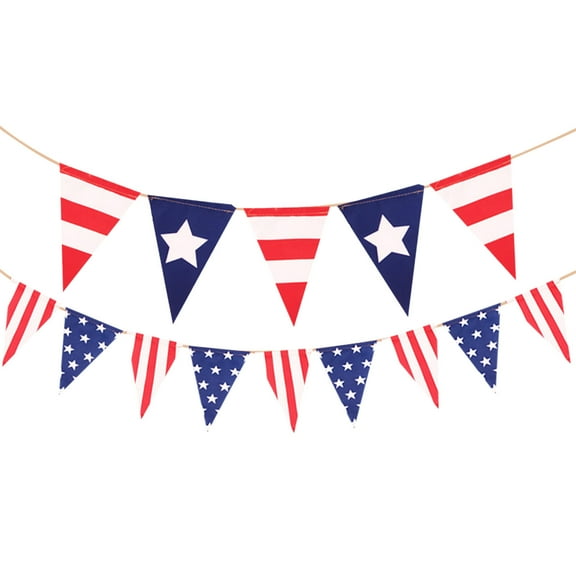 Nmdmisc USA Stars and Stripes Flag Bunting Garland USA Triangle Banner Patriotic Party Decoration for Fourth of July Independence Memorial Day Party Supplies