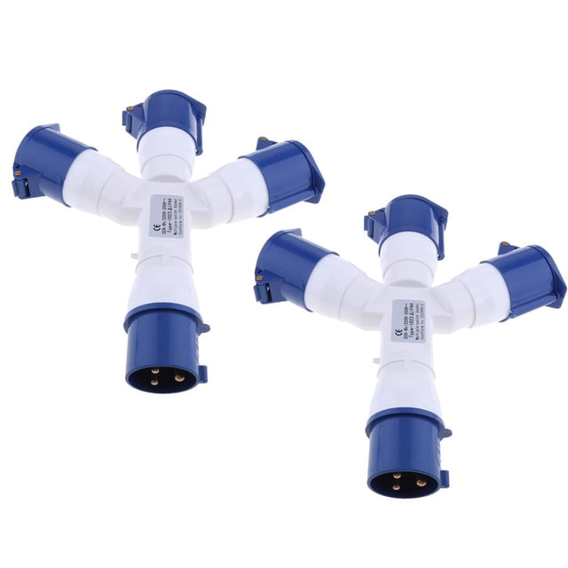 2x Enchufe Industrial shamjiam Azul 220V 32 PIN Impermeable IP44 Conector