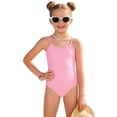 thumbnail image 5 of mgoYE Girl Swimsuits 10-12 Girls One Piece Swimsuit Cute Striped Bathing Suit Hawaii Swimwear(Pink,11-12 Years), 5 of 9