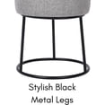 thumbnail image 6 of BirdRock Home Linen Foot Stool Ottoman with Metal Base - Grey, 6 of 8