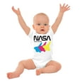 thumbnail image 3 of Retro NASA Worm Logo Space Shuttle Romper Boys or Girls Infant Baby Brisco Brands 6M, 3 of 7