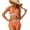 Orange, variant on Women Swimsuit Tummy Control High Waisted Swimwear Bikini Set Two-Piece Bathing Suit