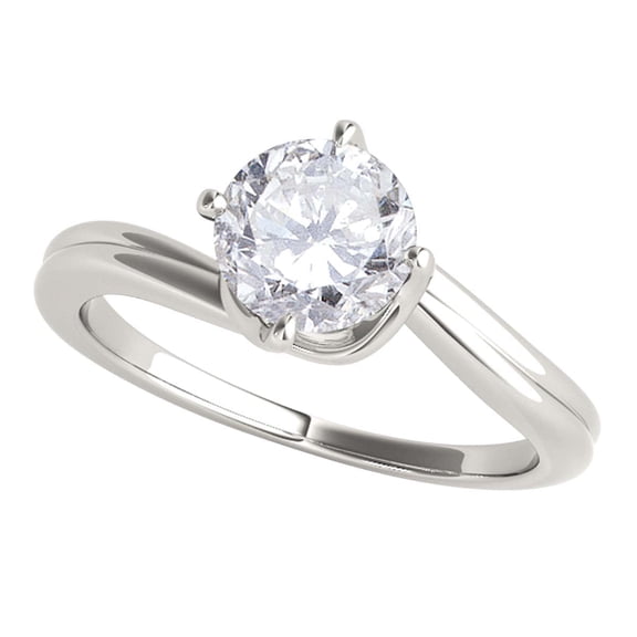 Mauli Jewels Engagement Rings for Women 1/2 Carat Diamond Engagement Ring 4 prong 10K Solid White Gold