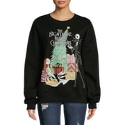 Nightmare Before Christmas Women's Fleece Pullover Top with Long Sleeves