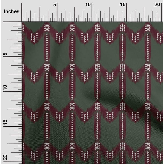 oneOone Cotton Flex Fabric Chevron Ikat Print Sewing Fabric BTY 40 Inch Wide