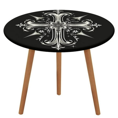 

ZHANGS Cross Knightly Valor 335 Round Table Cover Stain-Resistant Fitted Tablecloth Oil-Proof Wipeable Elastic Table Cover Waterproof Table Cloth for Halloween Thanksgiving Christmas